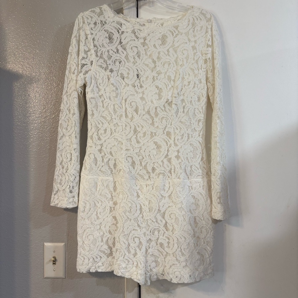 LU MONTE IRO Lace Romper Jumpsuit Wedding Bridal Party Cottage 44 see pic